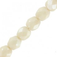 Czech Fire polished faceted glass beads 3mm Chalk white Champagne luster